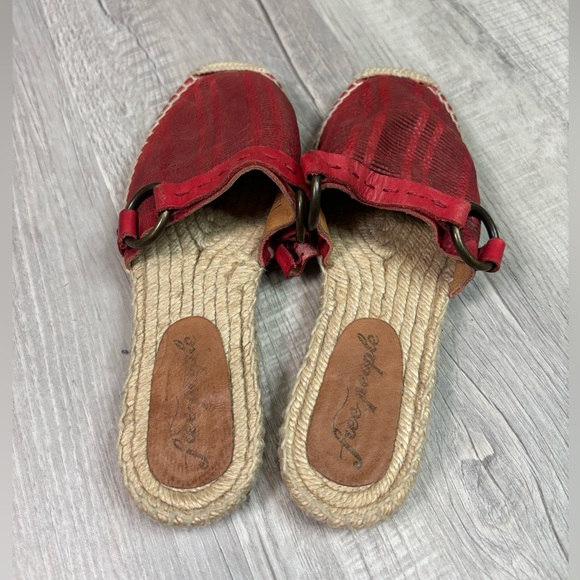 Free People Red Cabo Espadrilles Size 37 - Picture 3 of 5